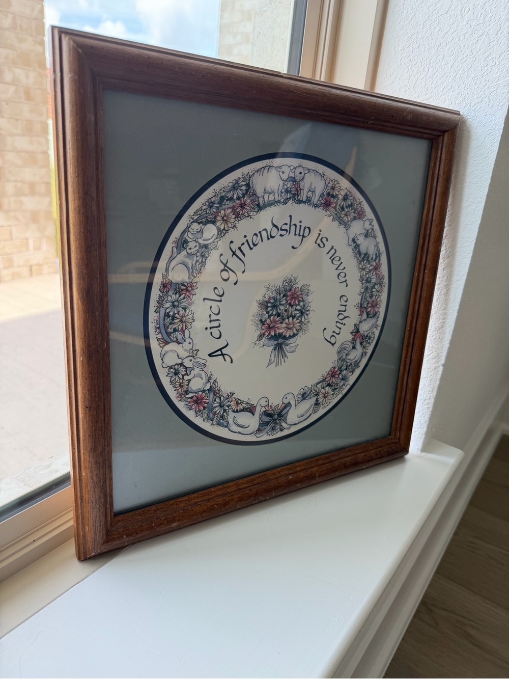 Framed Friendship Wall Art - Blue and Brown